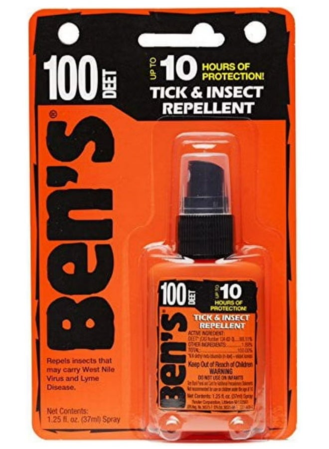 Ben's 100 Tick & Insect Repellent Alcohol Free Deet Insect Repellent Pump Spray Offers 10 Hours Of Protection For Adults & Children 37 ML - Image 1
